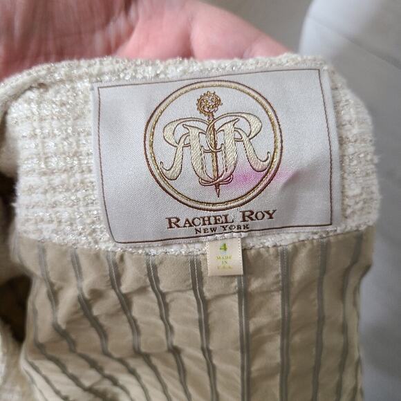 Rachel Roy New York Cream Cropped Jacket Size 4 - Picture 7 of 12